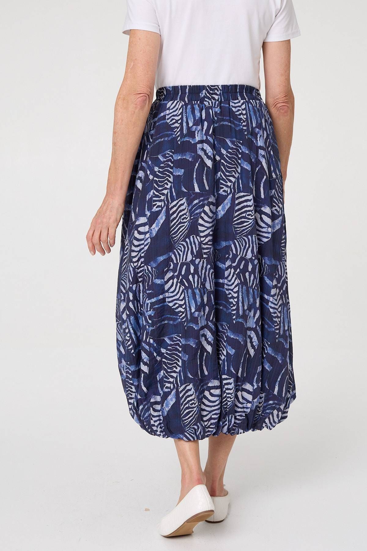 Izabel London Printed High Waist Midi Balloon Skirt