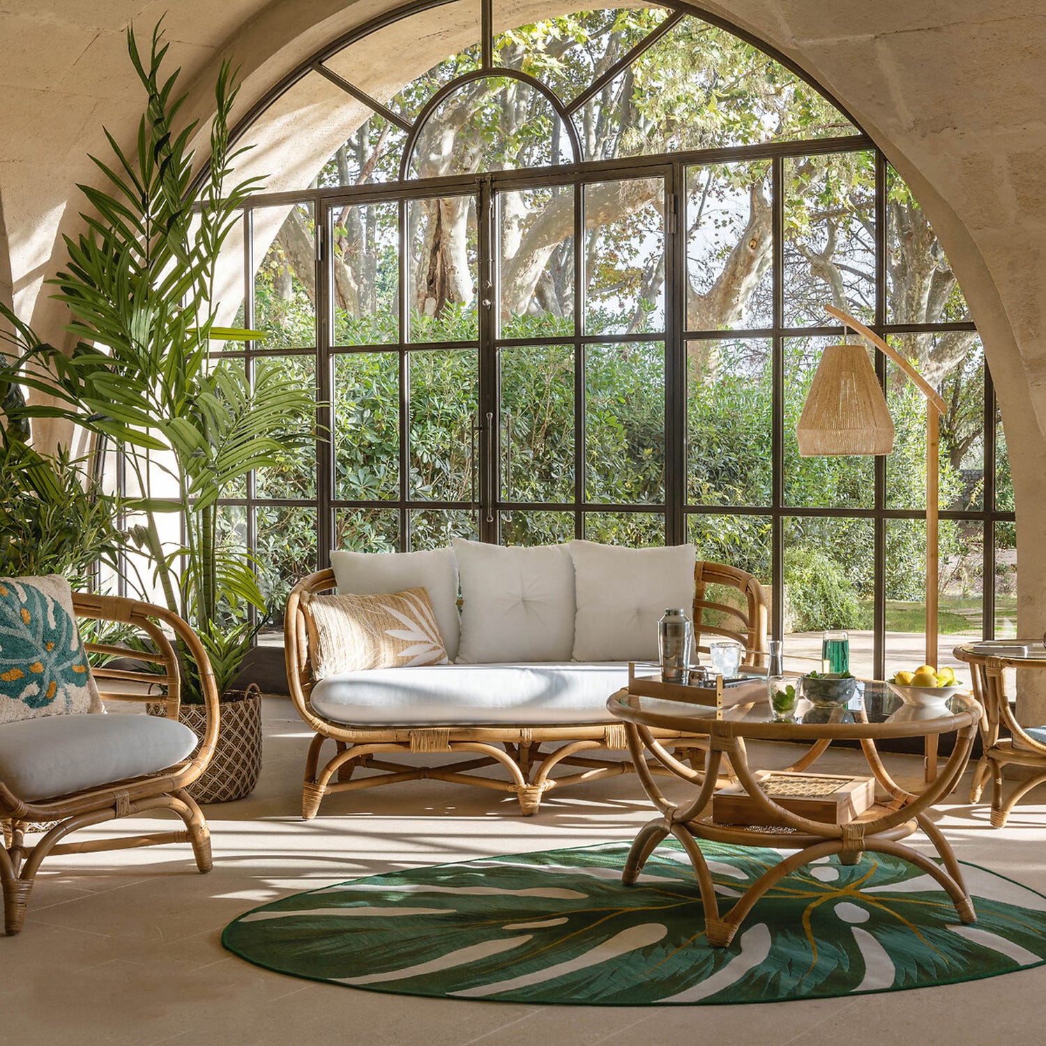 Divano 2 posti in rattan Farah