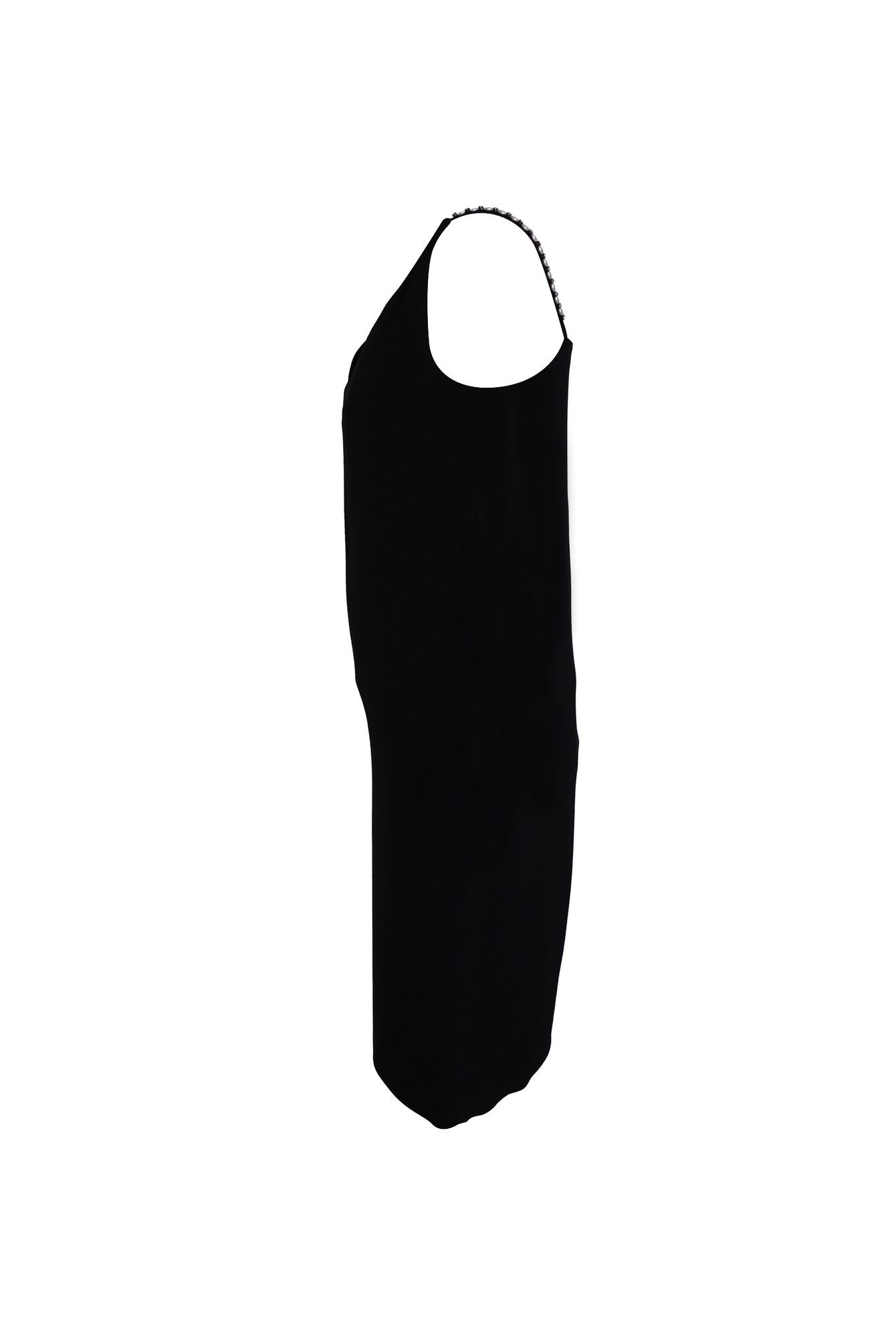 Maison Margiela Preloved Sleeveless V-Neck Dress in Black Acetate