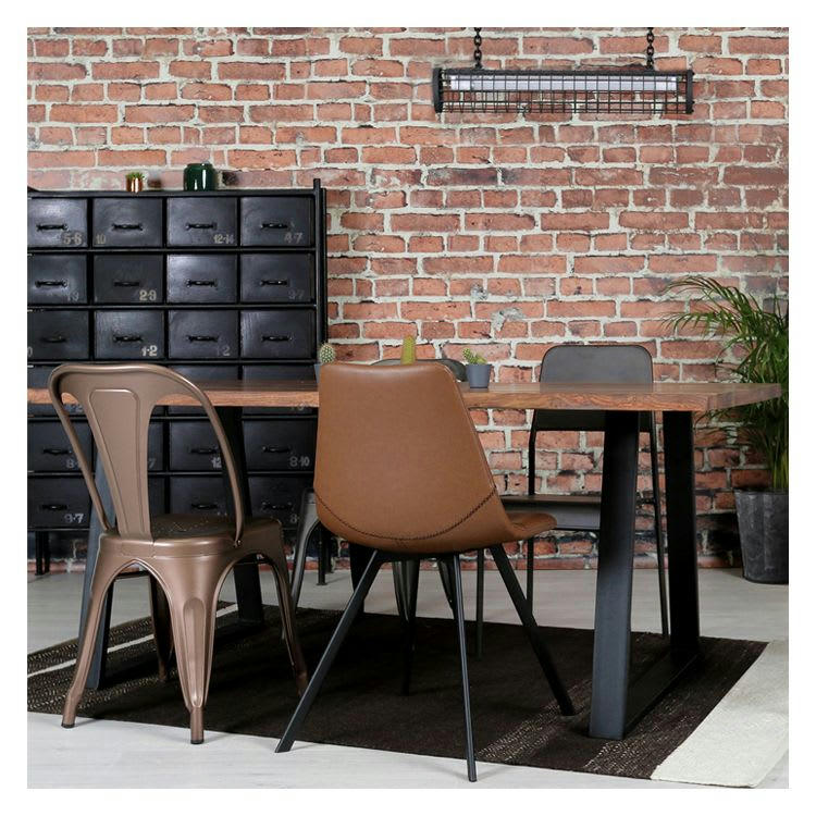 INDUS - Chaise en métal cuivre (lot de 2)