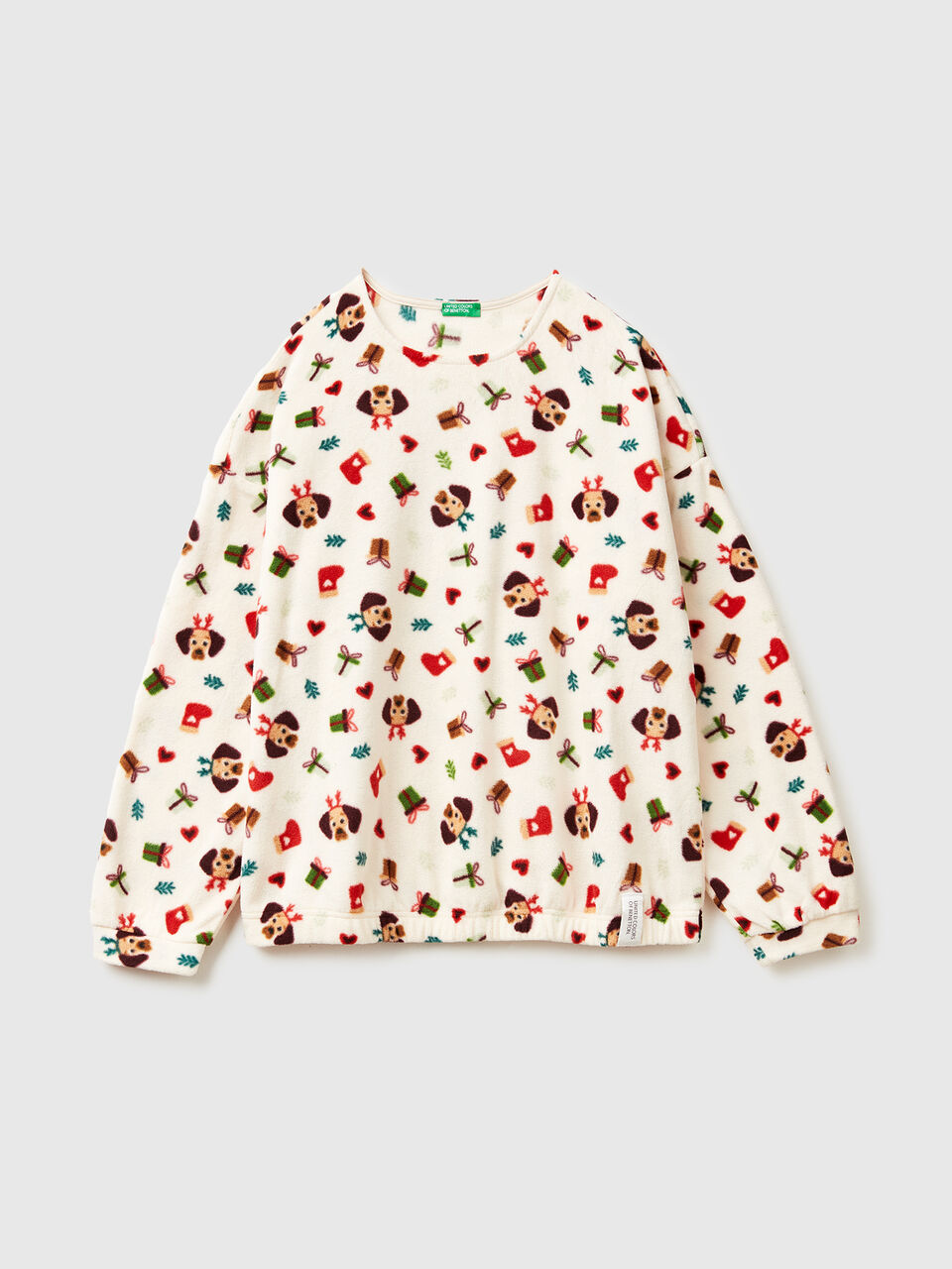 Fleece top with Christmas print