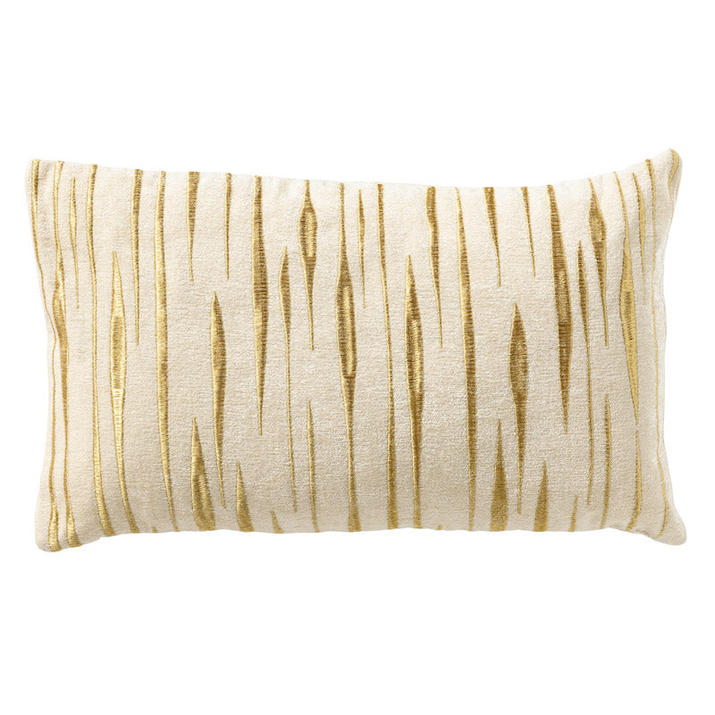 CONNOR - sierkussen 30x50 cm - met subtiel goud accent - Snow White - wit, goud