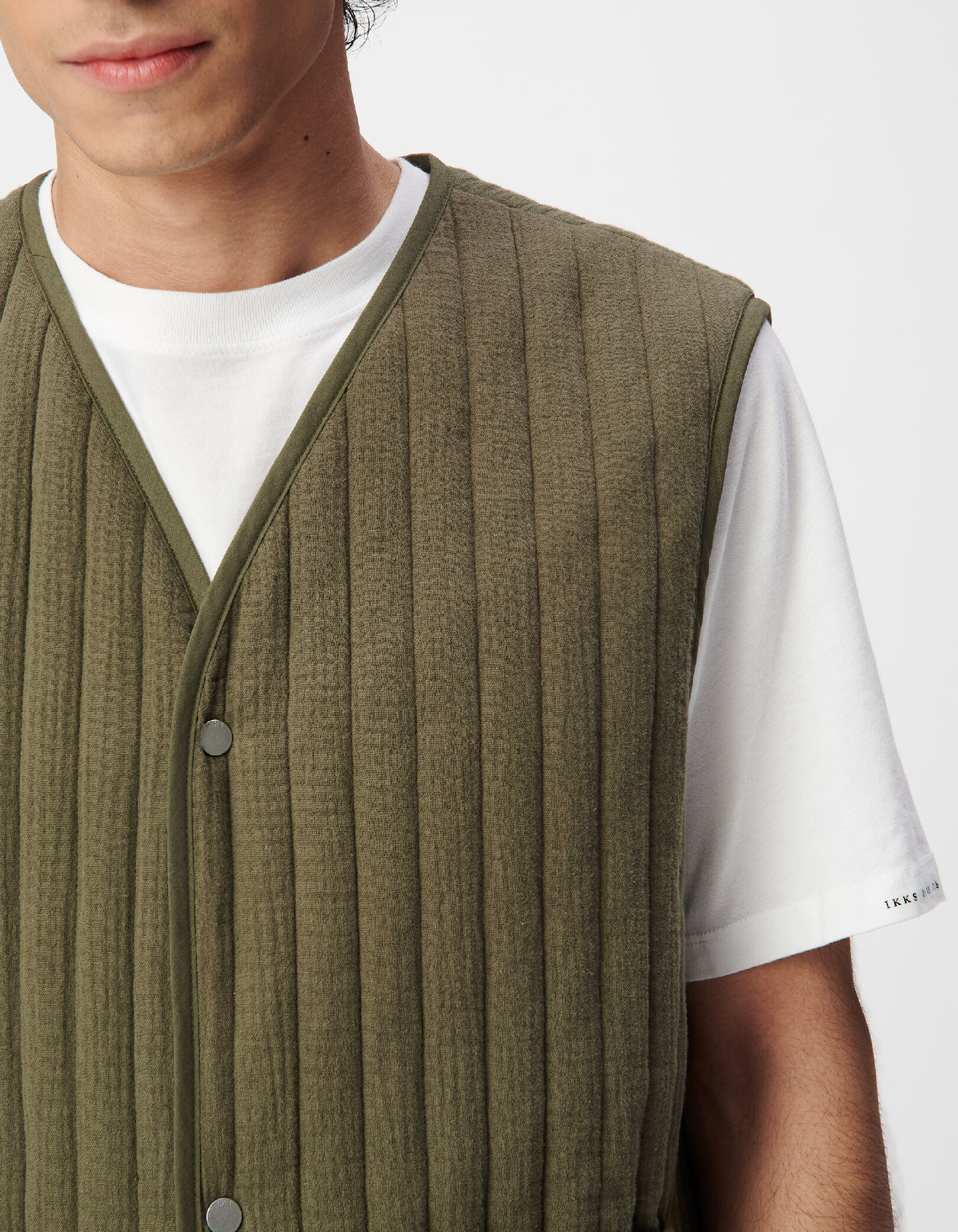 Gilet sans manches kaki matelassé Homme