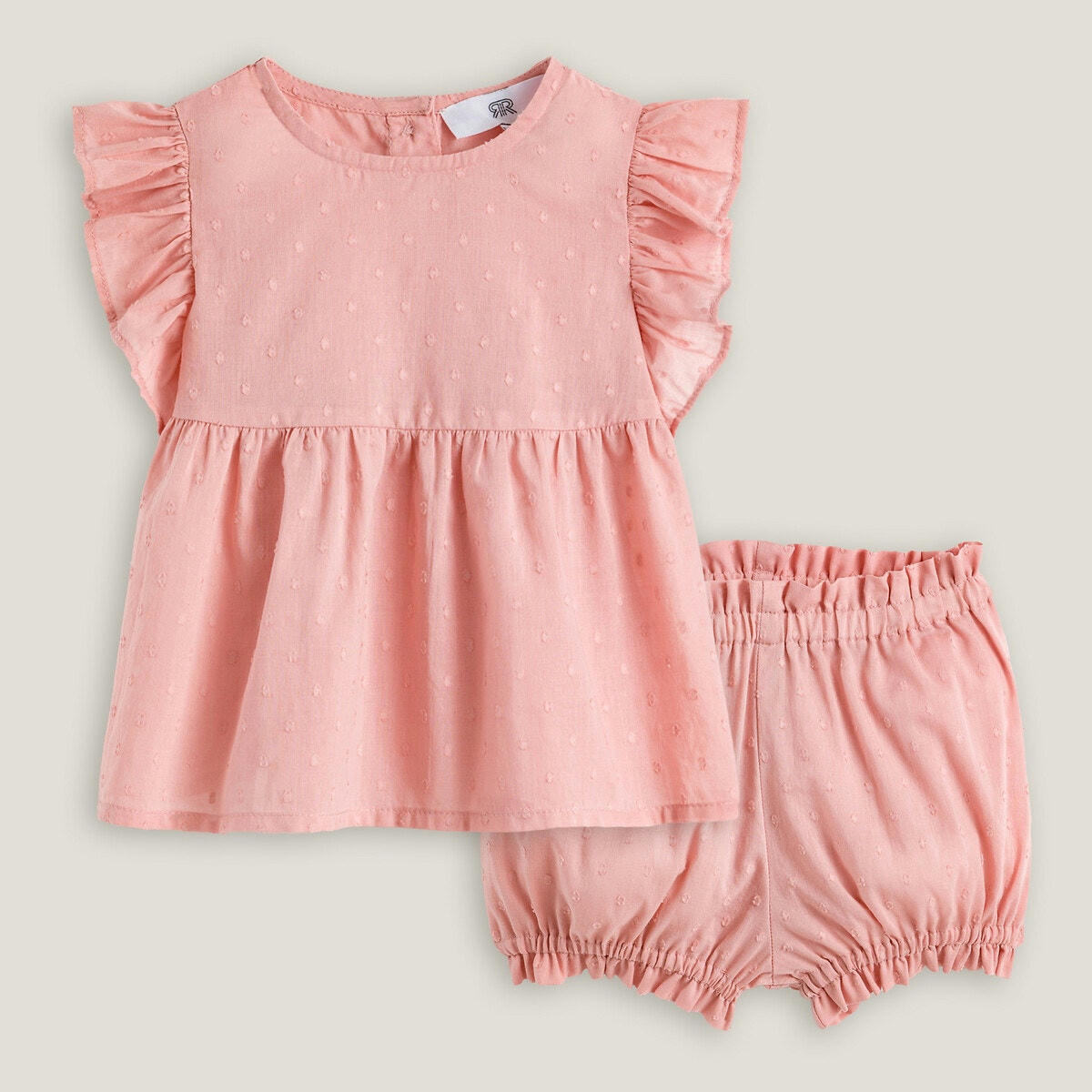 Ensemble 2 pièces blouse et bloomer en plumetis