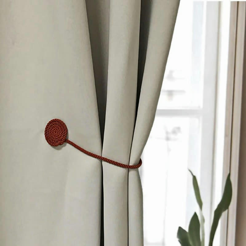 BALI - - Embrasse rideaux textile magnétique sans perçages - Safran