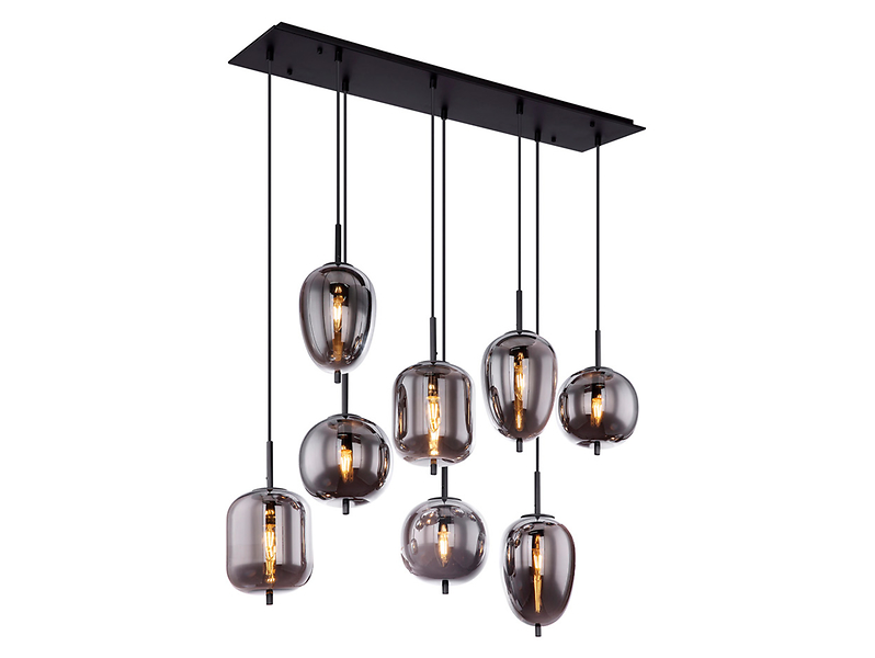 Lampa wisząca Blacky 8-punktowa szklana czarna