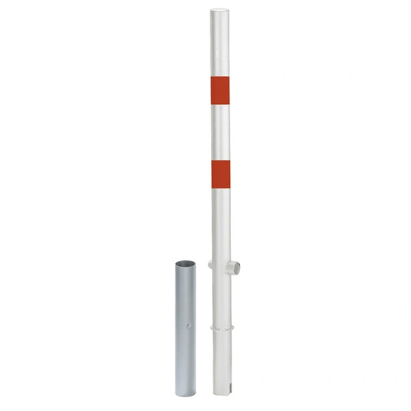 Absperrpfosten, feuerverzinkt, LxØ: 1400x65 mm, reflektierend