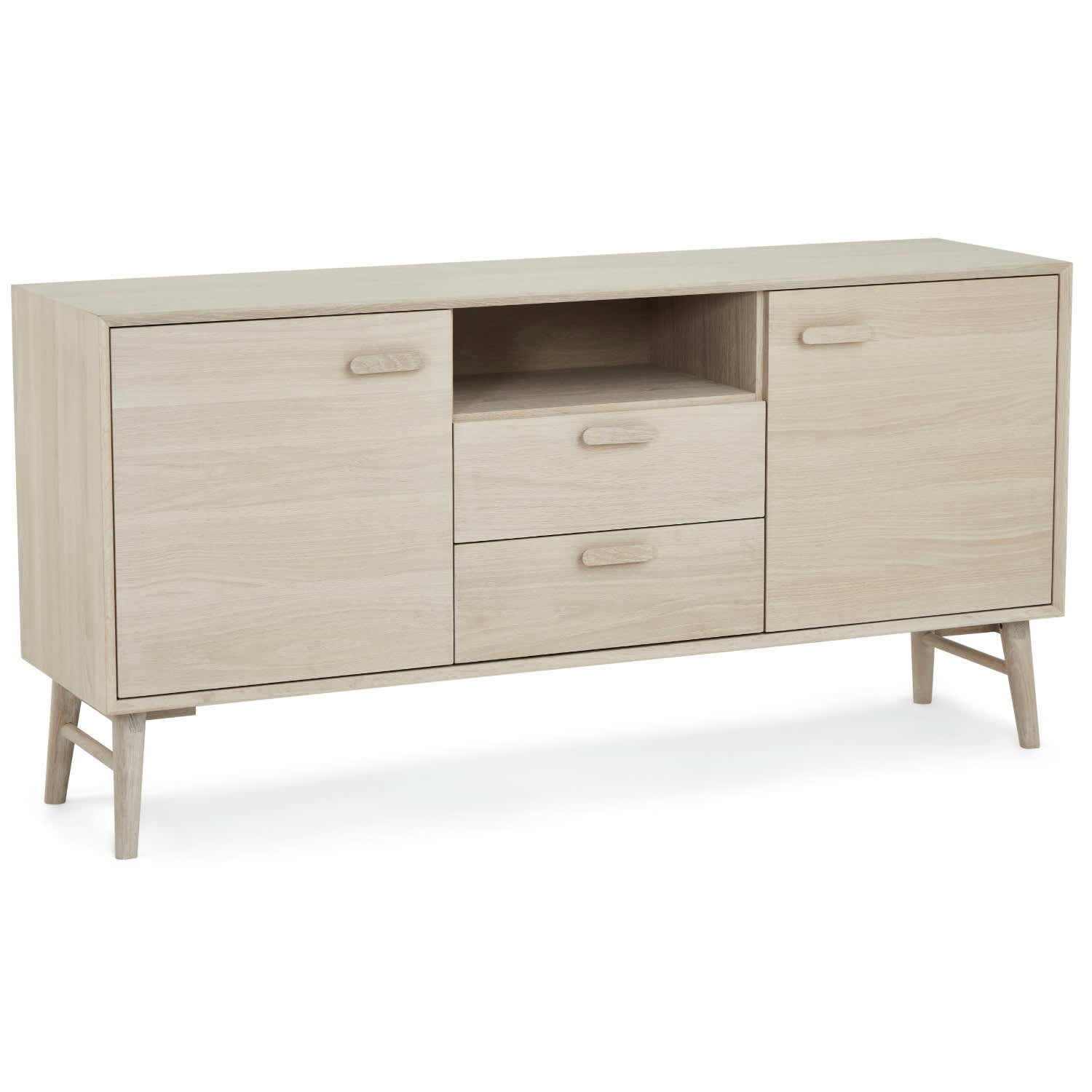 PORTO - Buffet 2 portes 2 tiroirs en chêne massif clair