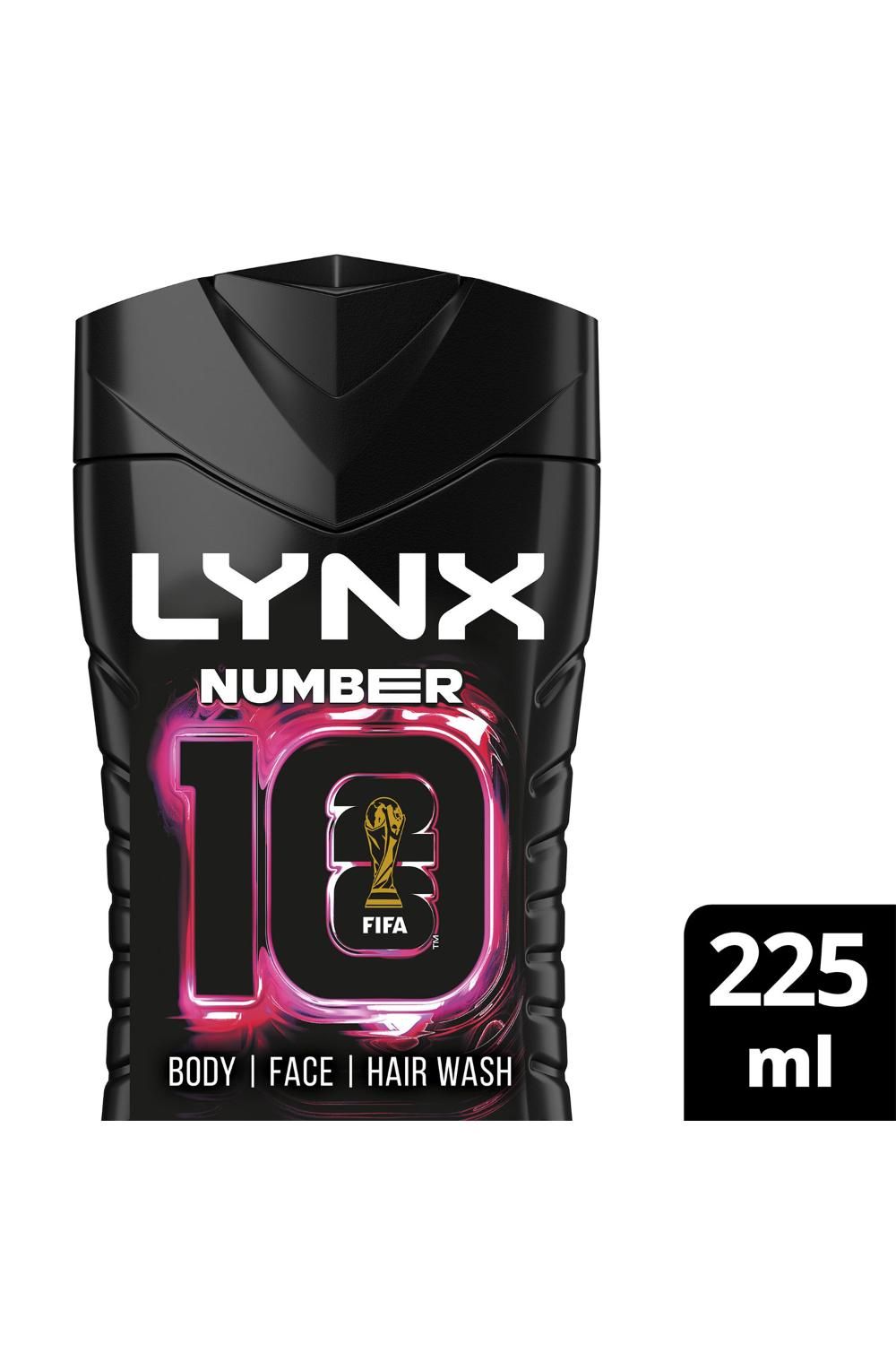 Lynx Limited Edition FIFA No 10 Mens 3 in 1 Body Wash Shower Gel 225ml, 6pk