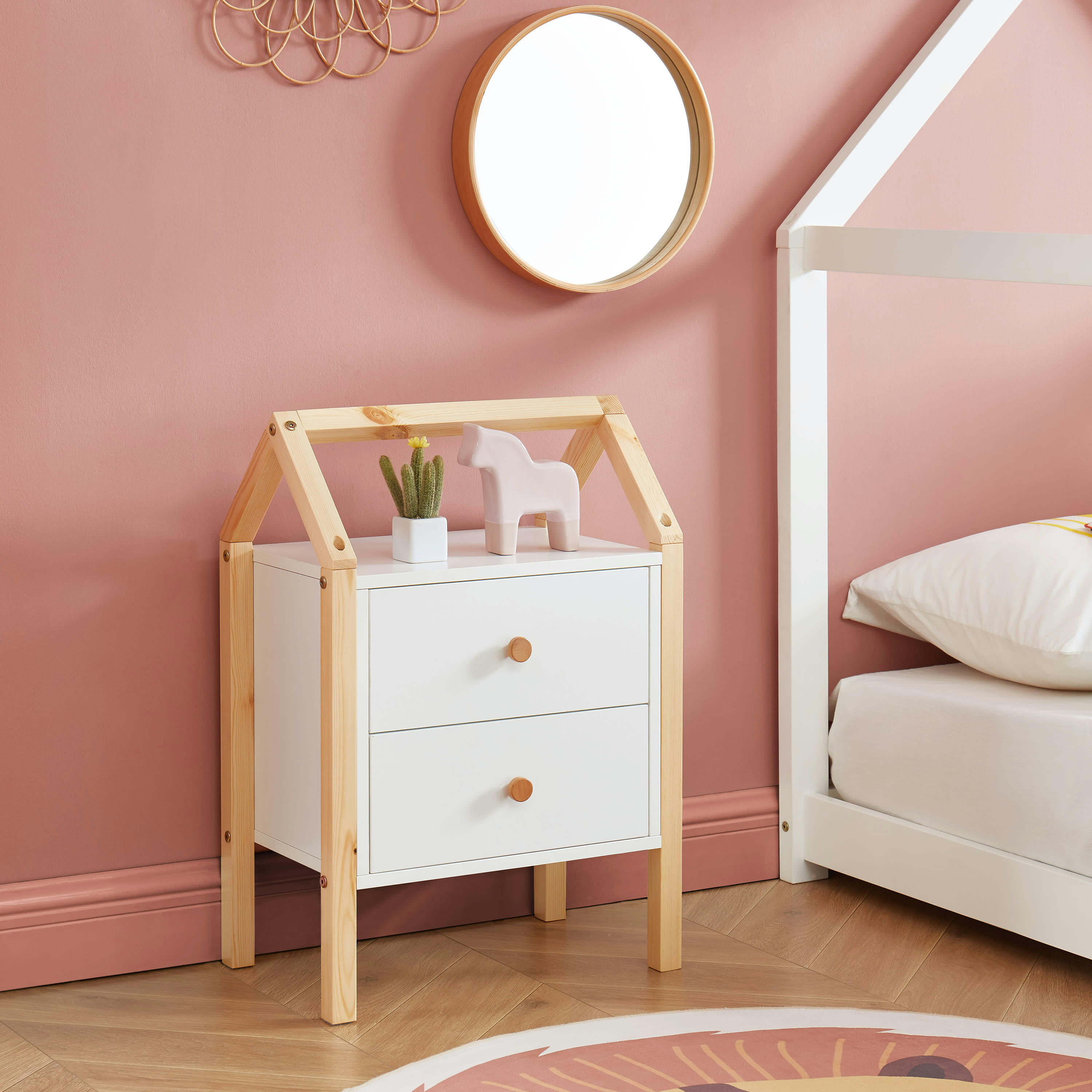TINY - Table de chevet enfant   blanc  2 tiroirs