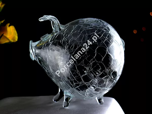 Skarbonka szklana Sigma-Glass - Świnka Crackle 44S.ŚWI-KRA
