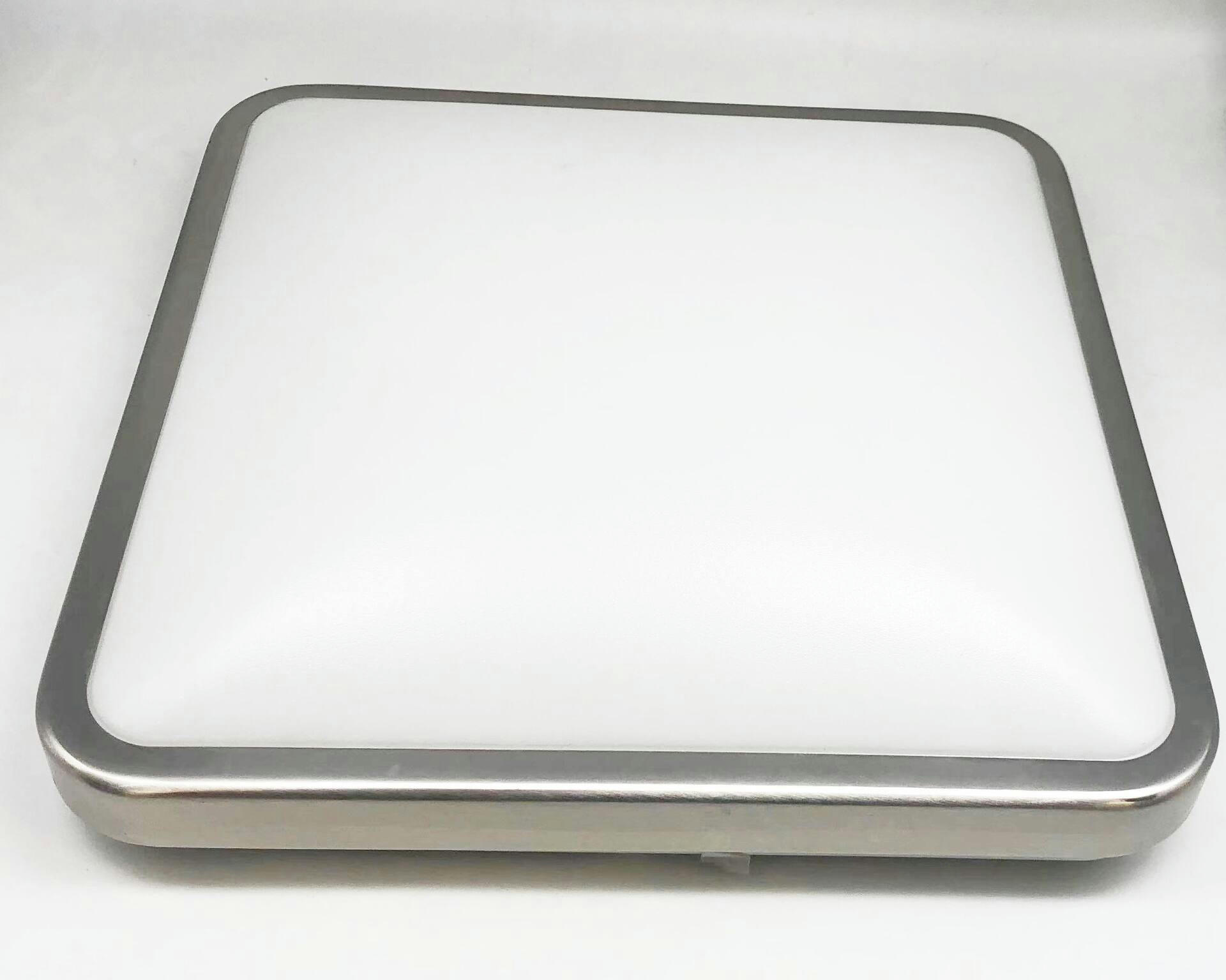 NOMA Square Frame LED Flush Mount Ceiling Light Fixture, Brushed Steel, 14-in