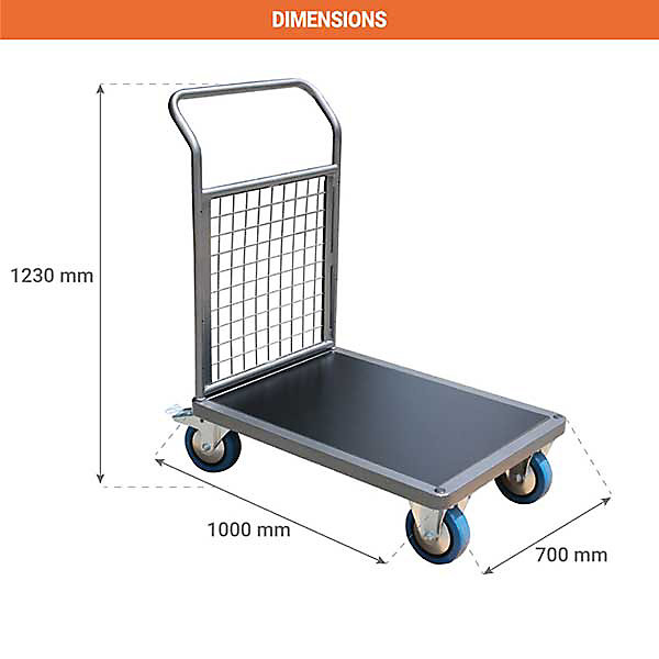 Chariot modulable grillagé - Plateau 1000x700mm - Charge max 500kg - CHM1T3