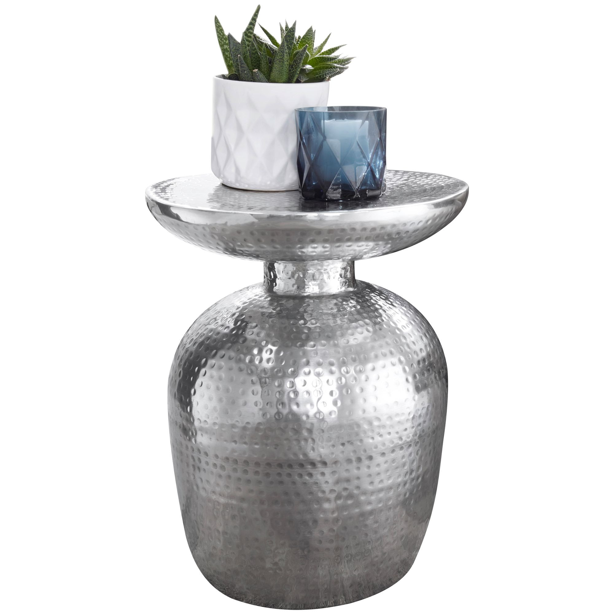 FineBuy Stolik boczny metal srebrny