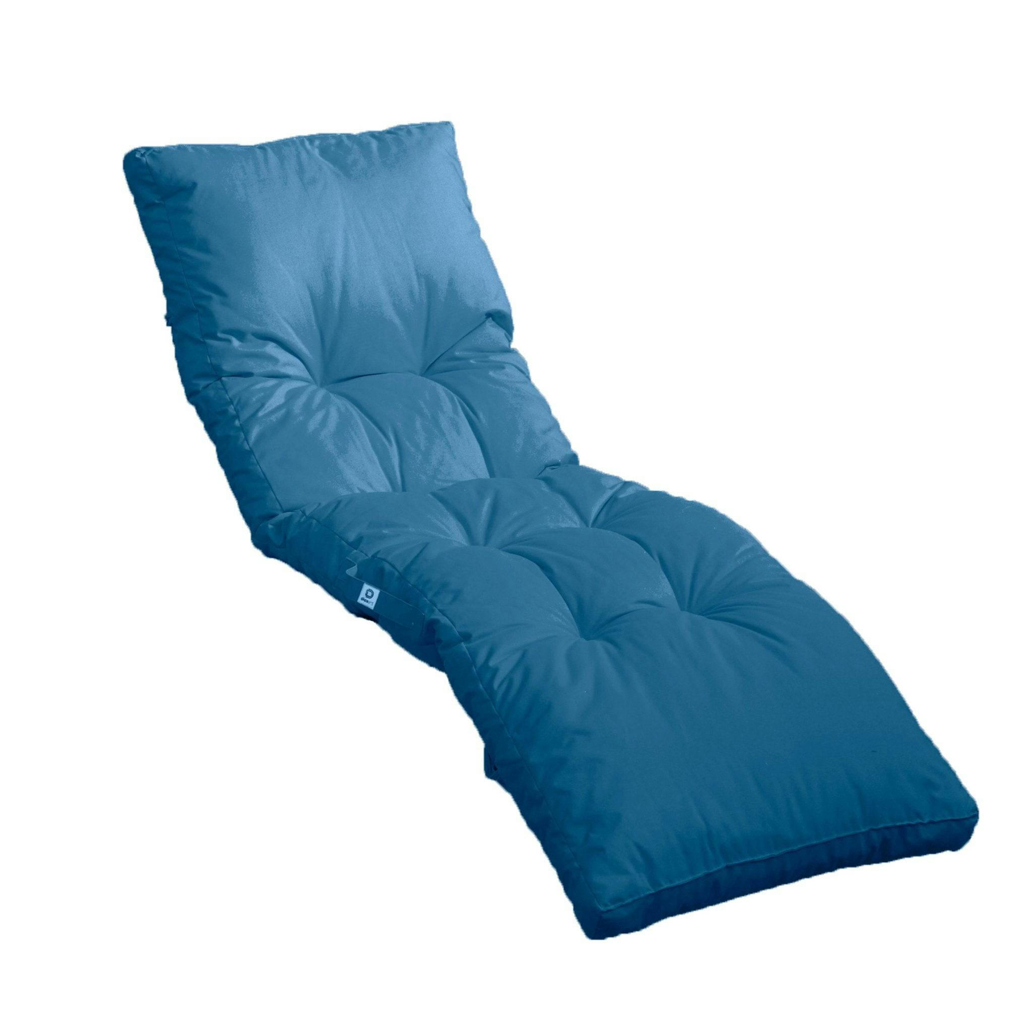 - Coussin pour bain de soleil en polyester 185 x55cm bleu pétrole