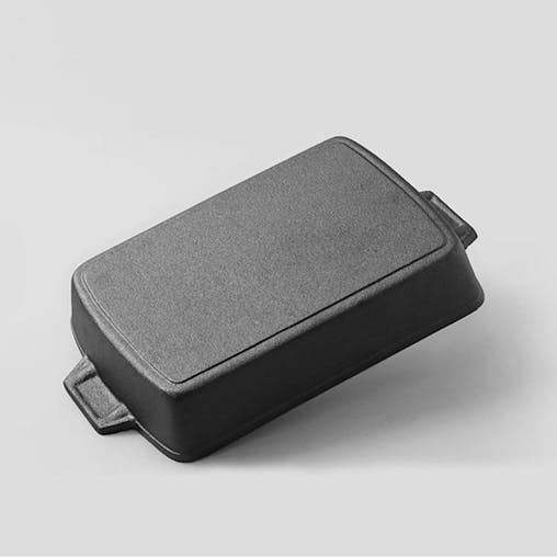 SOGA 38cm Cast Iron Rectangle Bread Cake Baking Dish Lasagna Roasting Pan