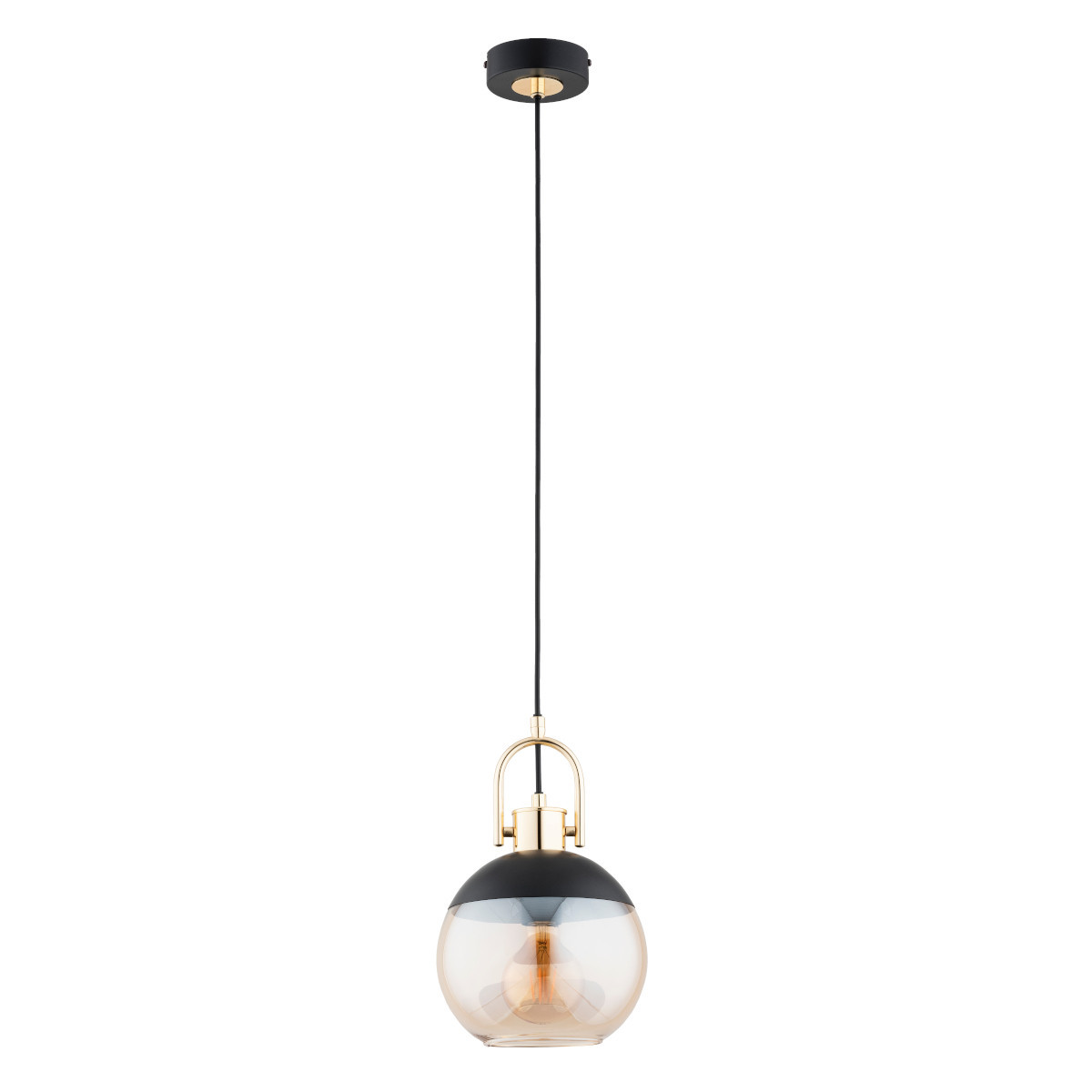Lampa wisząca czarno-złota-bursztynowy HILTO 1xE27x15W Alfa