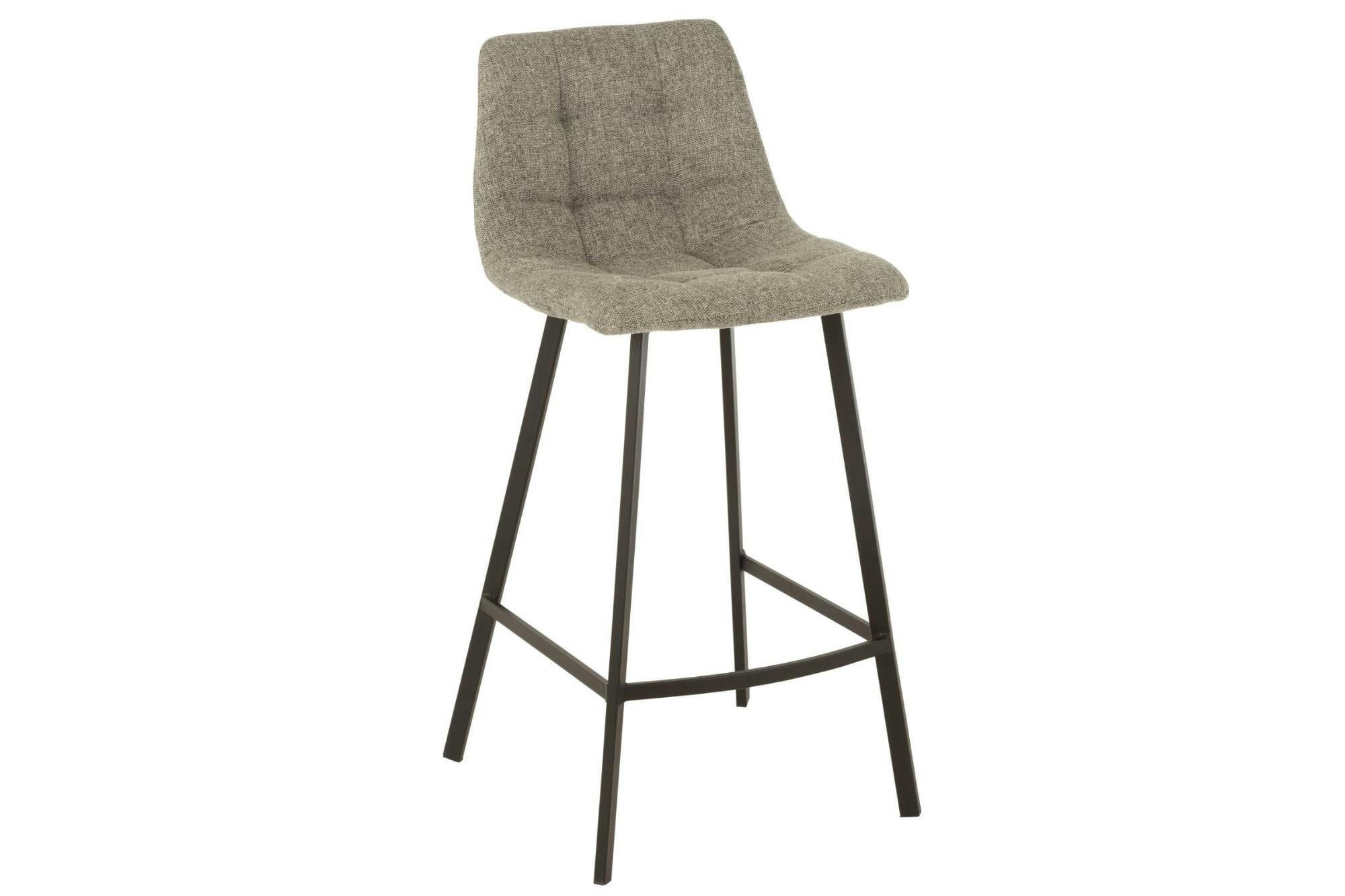 OLIVIA - Lot de 2 chaise de bar en tissu et en métal noir ( lot de 2)