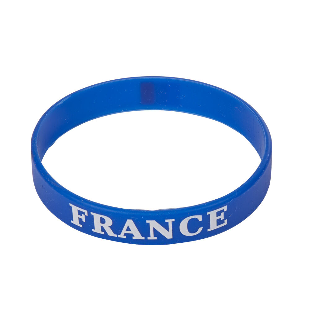 Bracelet supporter France silicone bleu Ø6cm