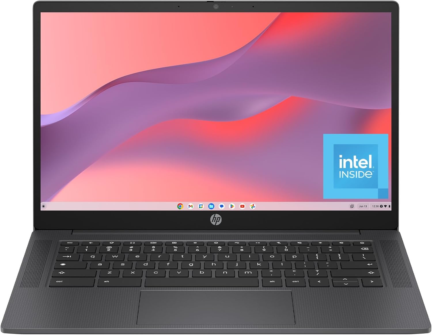 HP Chromebook 14 inch Laptop  HD Display  Intel Processor N100  8 GB RAM  128 GB UFS  UHD Graphics  Chrome OS  Chalkboard Gray  14a-nf0099nr