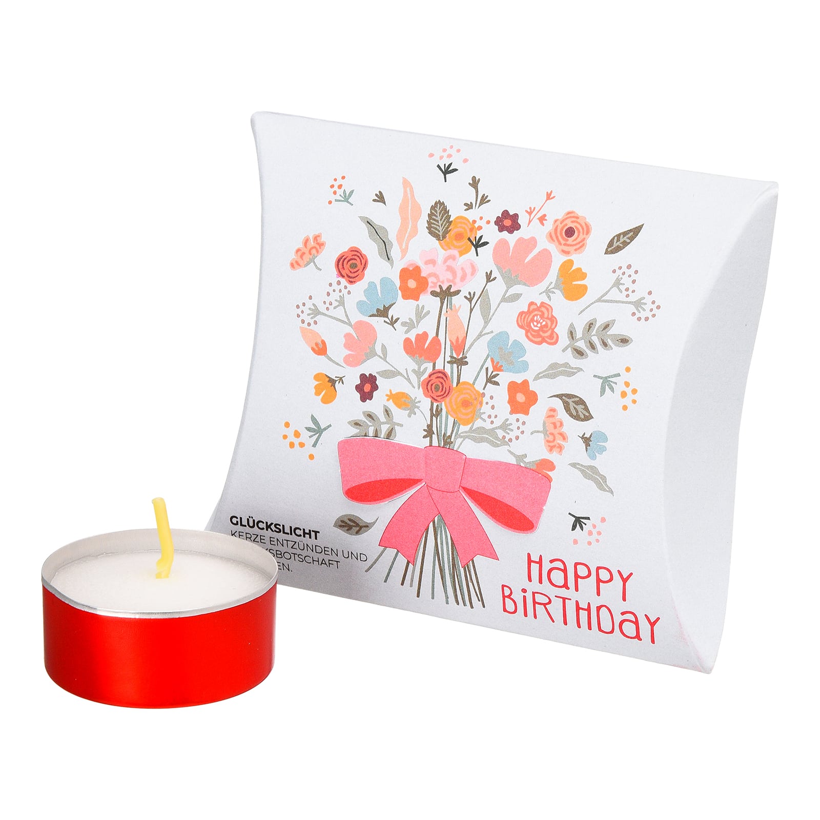 Glückslicht Happy Birthday Rot,L 105 x B 85 x H 25 mm