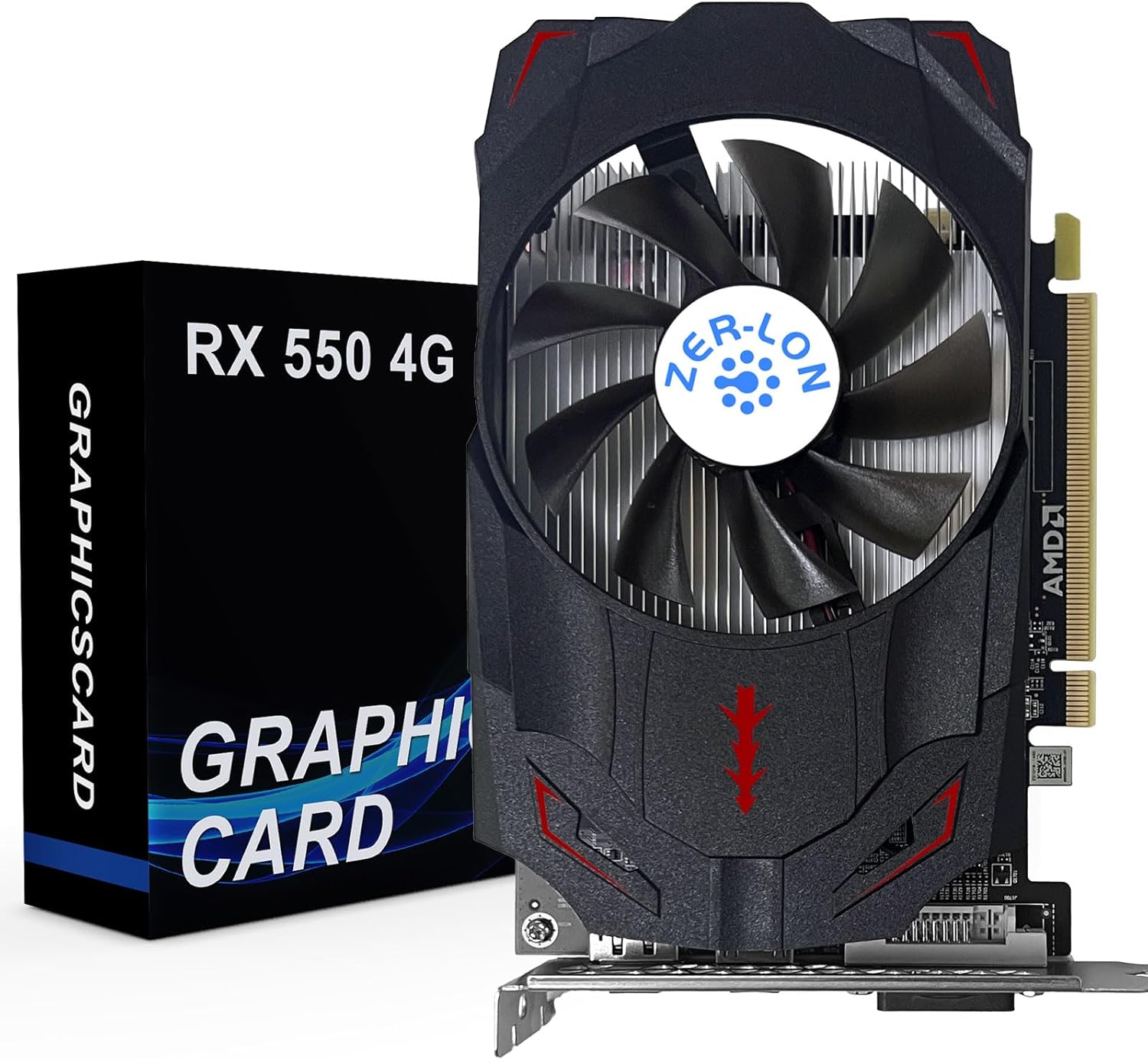 ZER-LON Radeon RX 550 4GB Graphics Card, GDDR5 128 Bit PCIE 3.0 Computer Gaming Gpu, 1183MHz Video Card with HDMI/DP/DVI Ports Support 4K