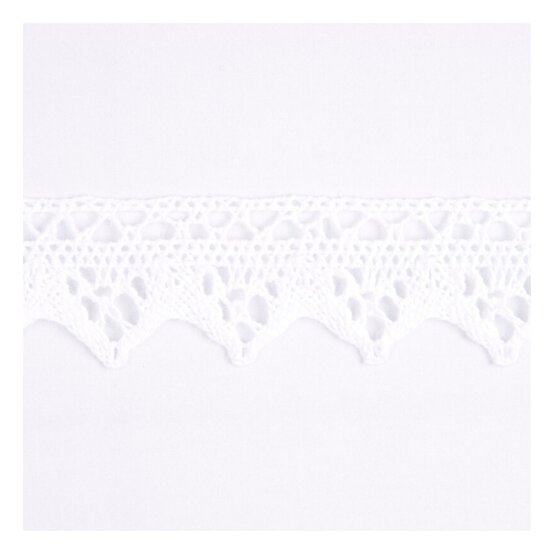 White 30mm Cotton Lace Trim by the Metre