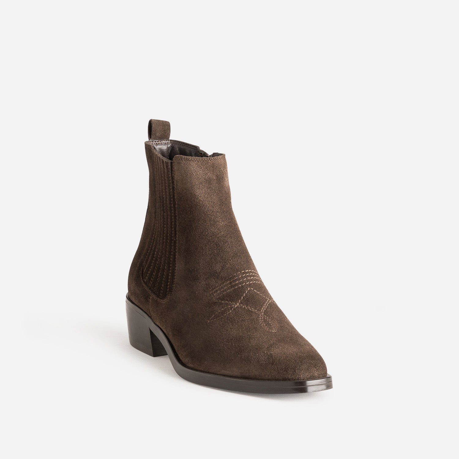 Chelsea boots TEXTO marron cuir velours