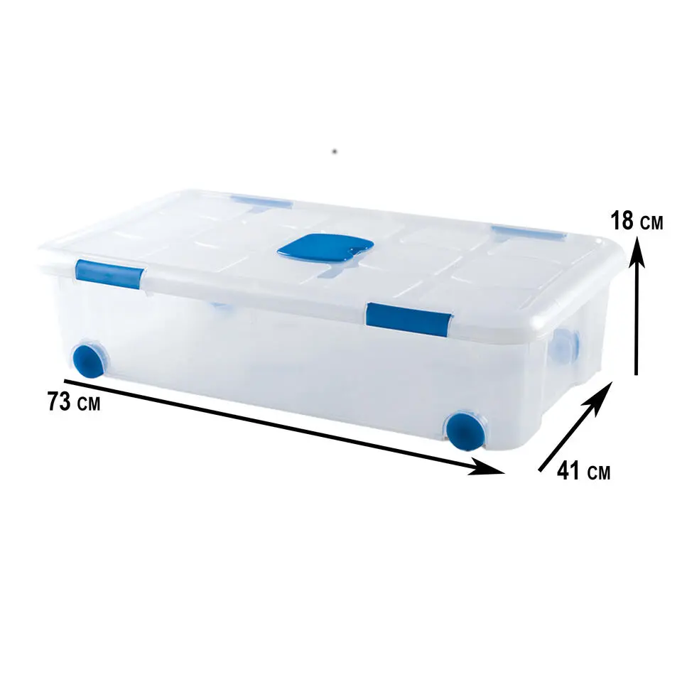 Plasticforte Opslagbak met deksel - 1x - 30L - 73 x 41 x 18 cm