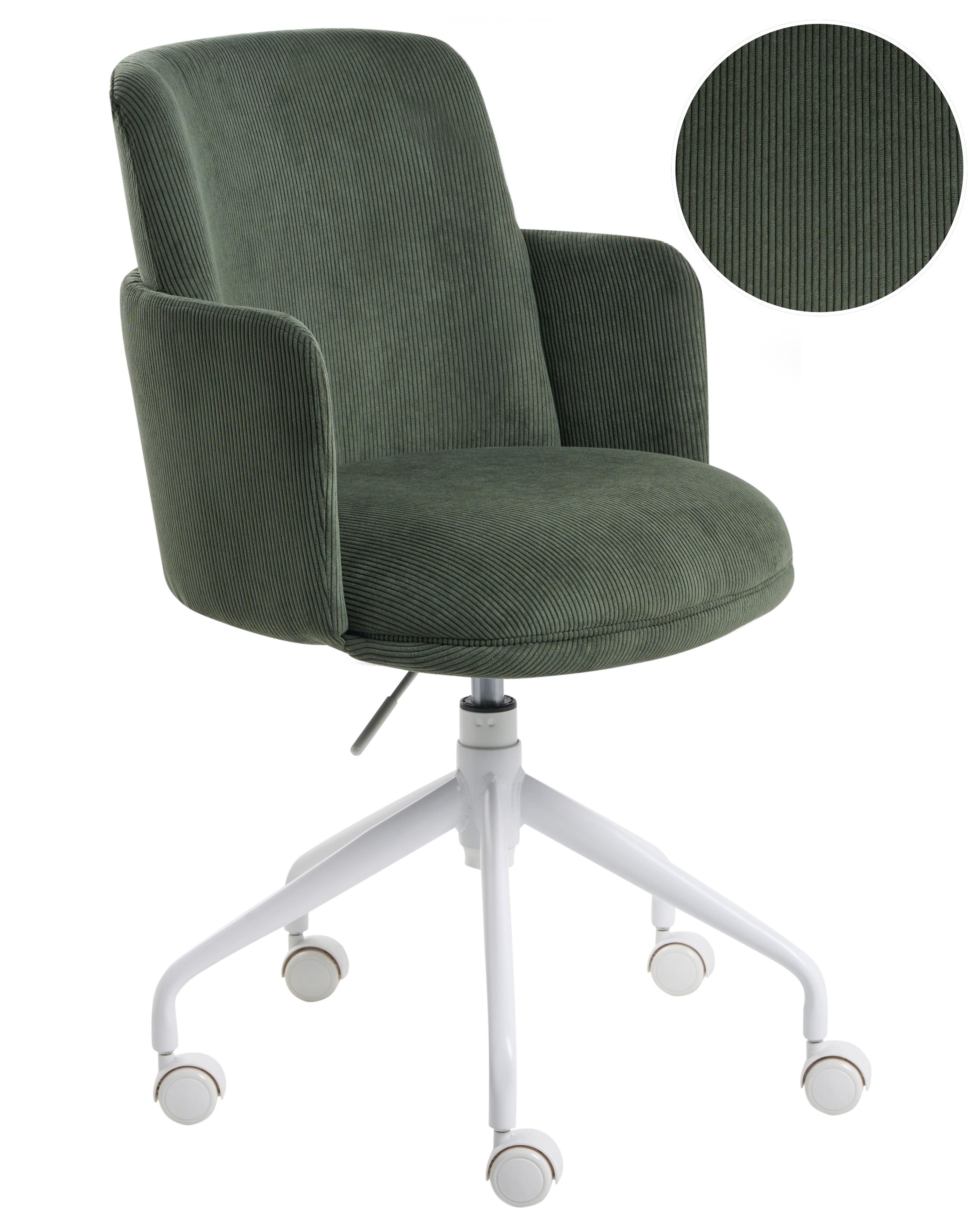 Office Chair DRYDEN Corduroy Dark Green