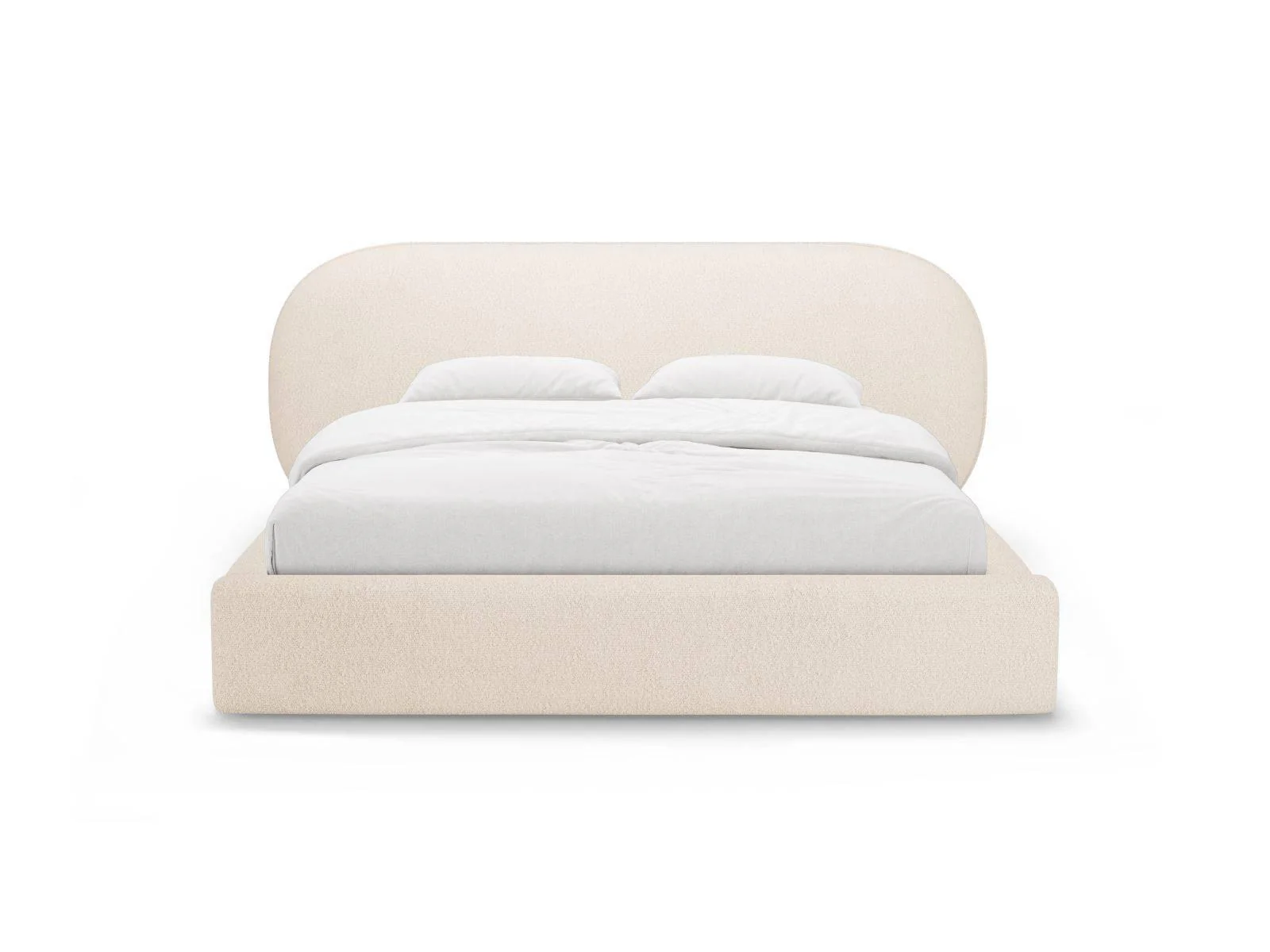 Bedframe Ovalo bouclé 200 x 200 met opbergruimte