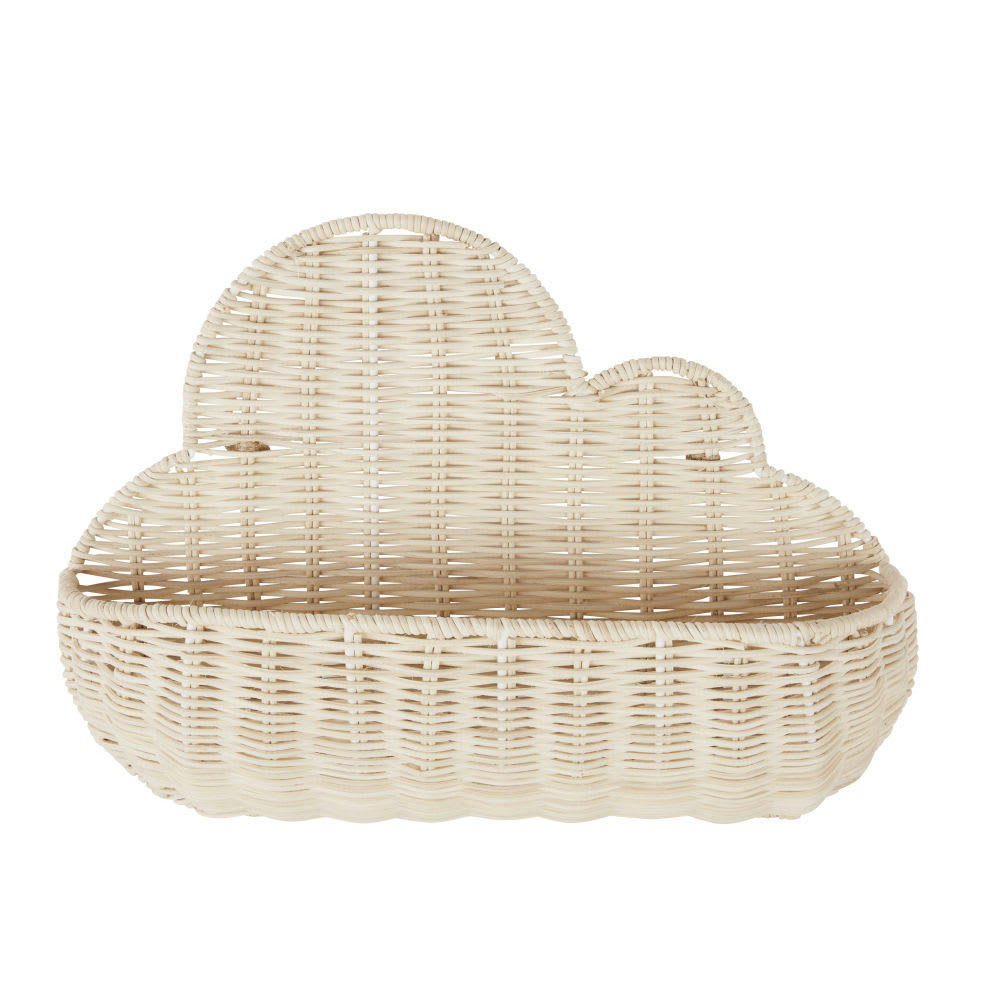 OIA - Corbeille murale nuage en rotin tressé