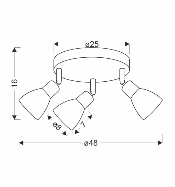 Lampa sufitowa Costa białe klosze czarno-biała 3xE14x40W IP20 Candellux