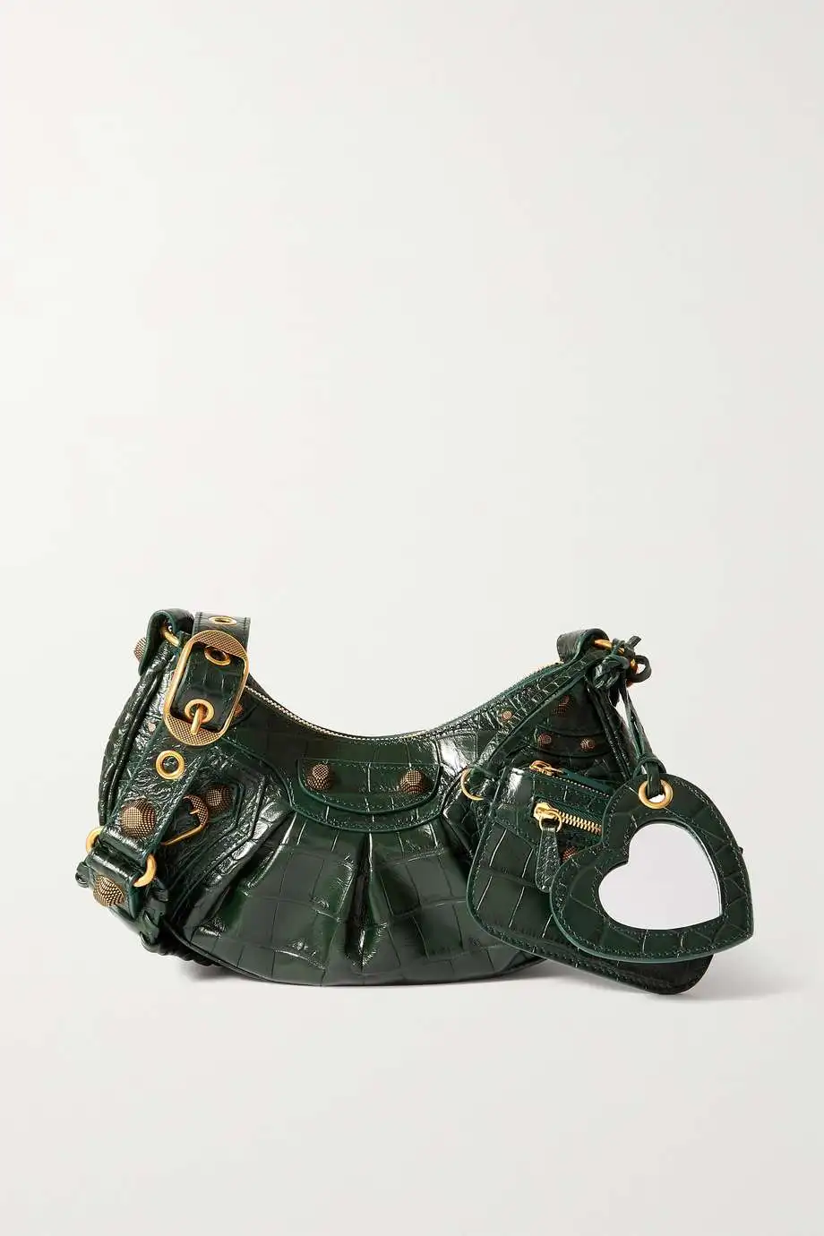 Balenciaga  Le Cagole XS studded croc-effect leather shoulder bag