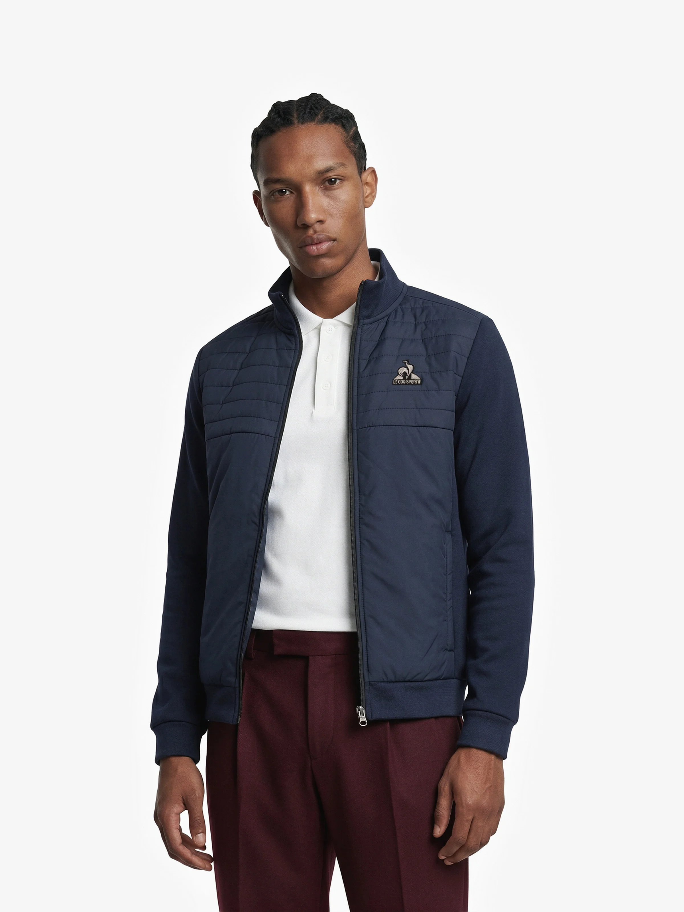 Veste bi-matière matelassée avec manches en jersey technique
