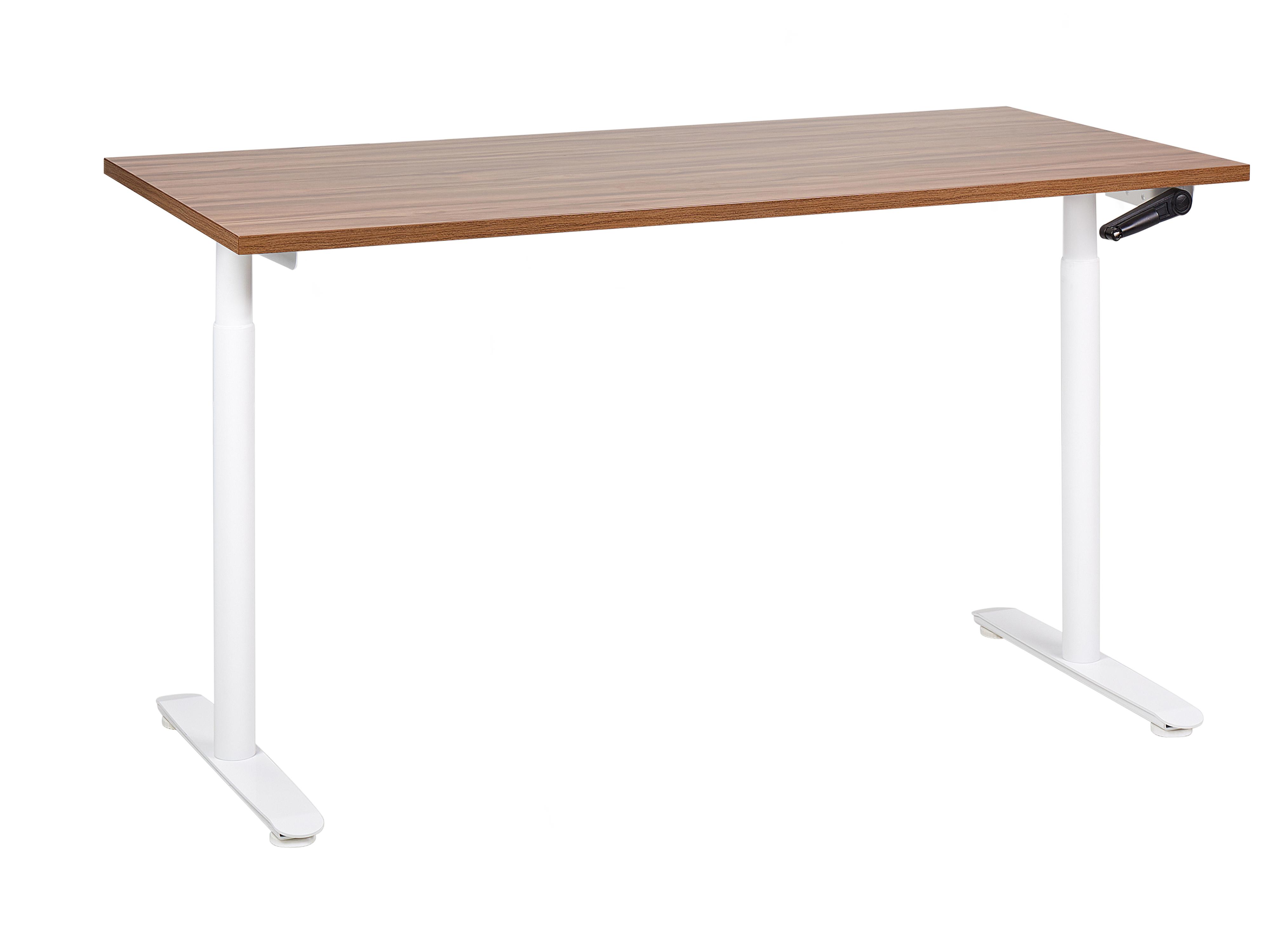 Manual Adjustable Standing Desk DESTINAS Brown/ White 160 cm 72 cm