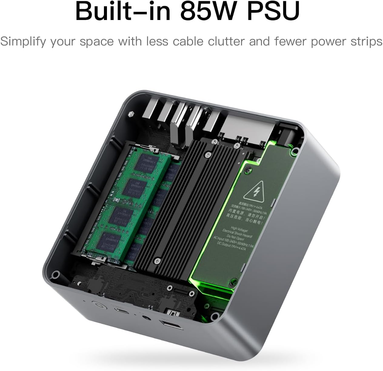 Beelink Mini PC  EQi12 Mini Computers Intel i5-1235U(Up to 4.4GHz) 10C/12T  Micro PC 16GB DDR4 RAM 500GB M.2 NVMe SSD  Desktop Computer 4K@60Hz/HDMI&DP/WiFi6/BT5.2/Gigabit Ethernet/HTPC/W-11 Pro