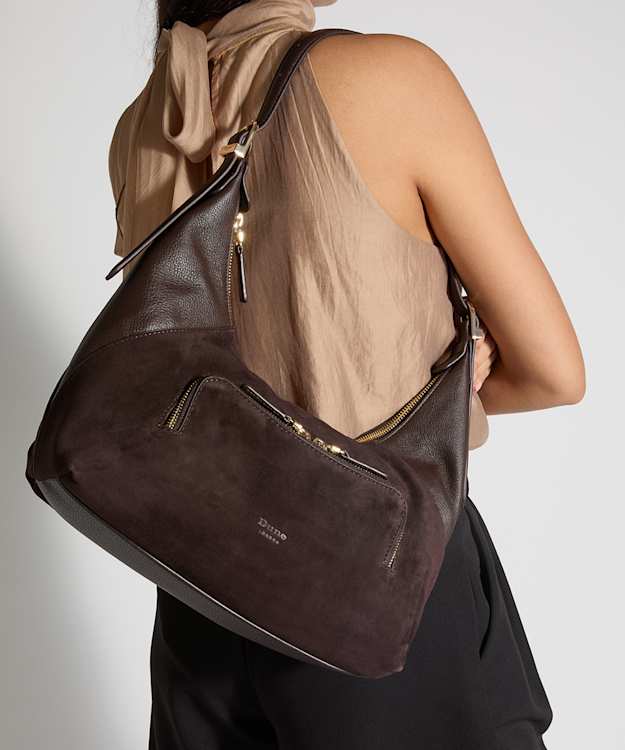 Defiant Brown - Suede Shoulder Bag