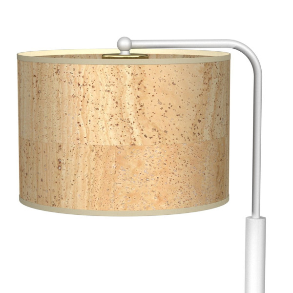 Lampka biurkowabiało-brązowa CORK 1xE27x60W wys:37cm Milagro