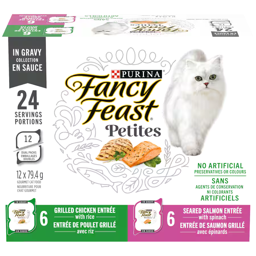 Fancy Feast Petites in Gravy Collection Wet Cat Food Variety Pack, 12-pk