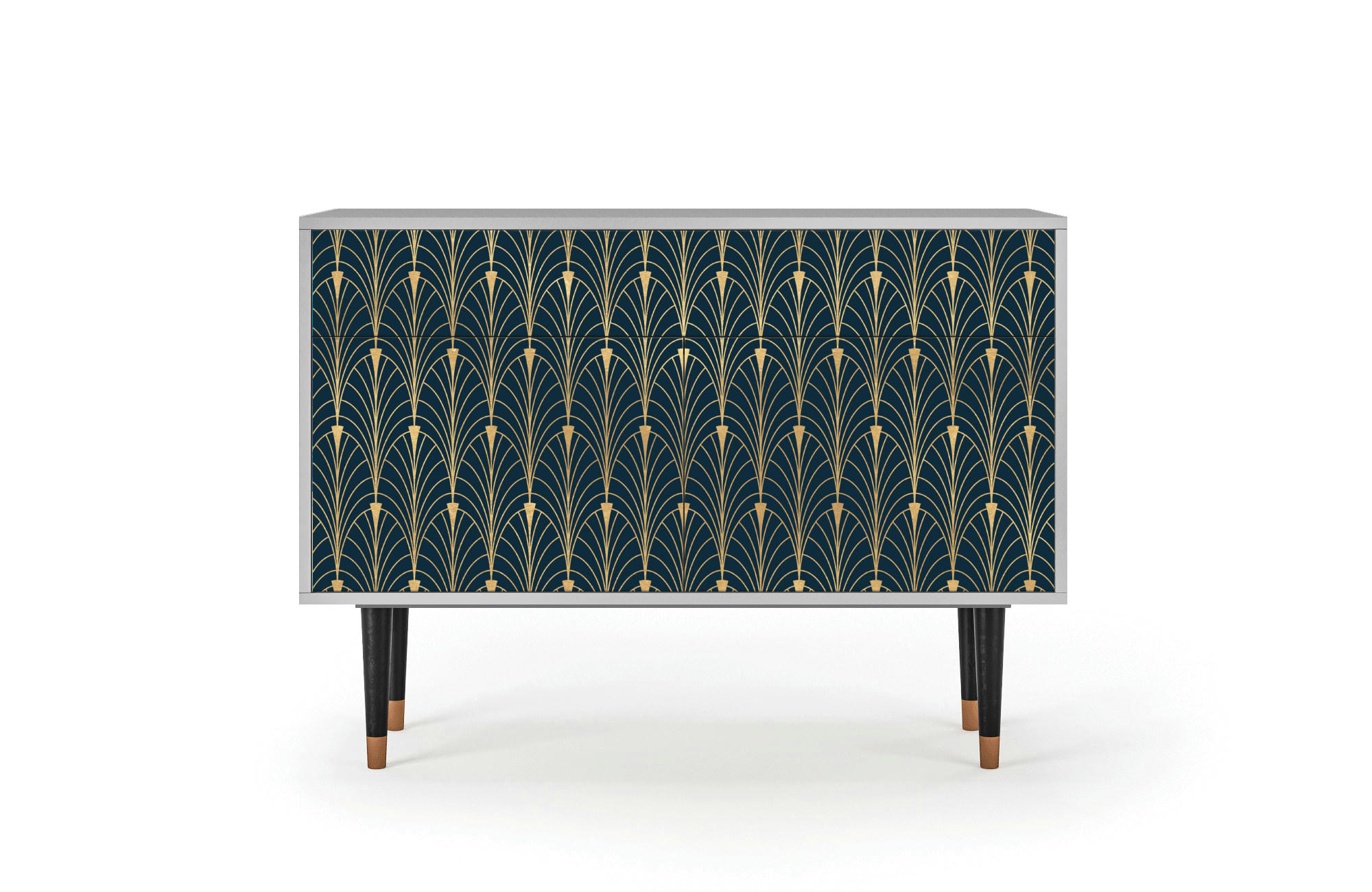 FLOWER OF THE NILE - Buffet  bleu et jaune 2 tiroirs et 2 portes L 115 cm