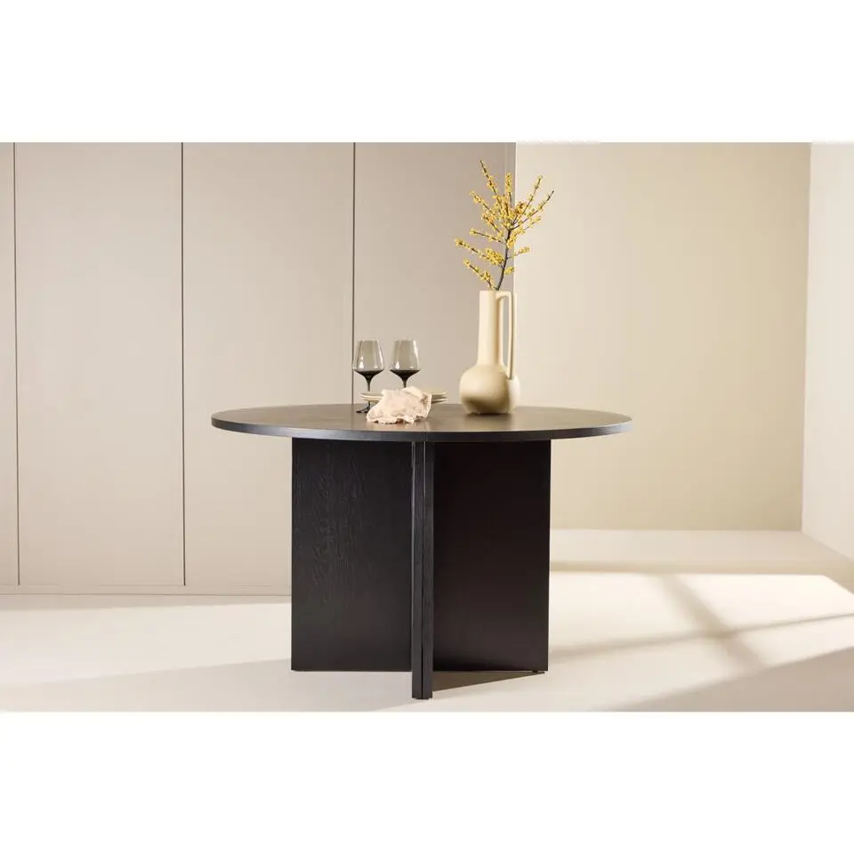 Svea - Valerio ronde vergrotbare eettafel - ?120 cm - zwart