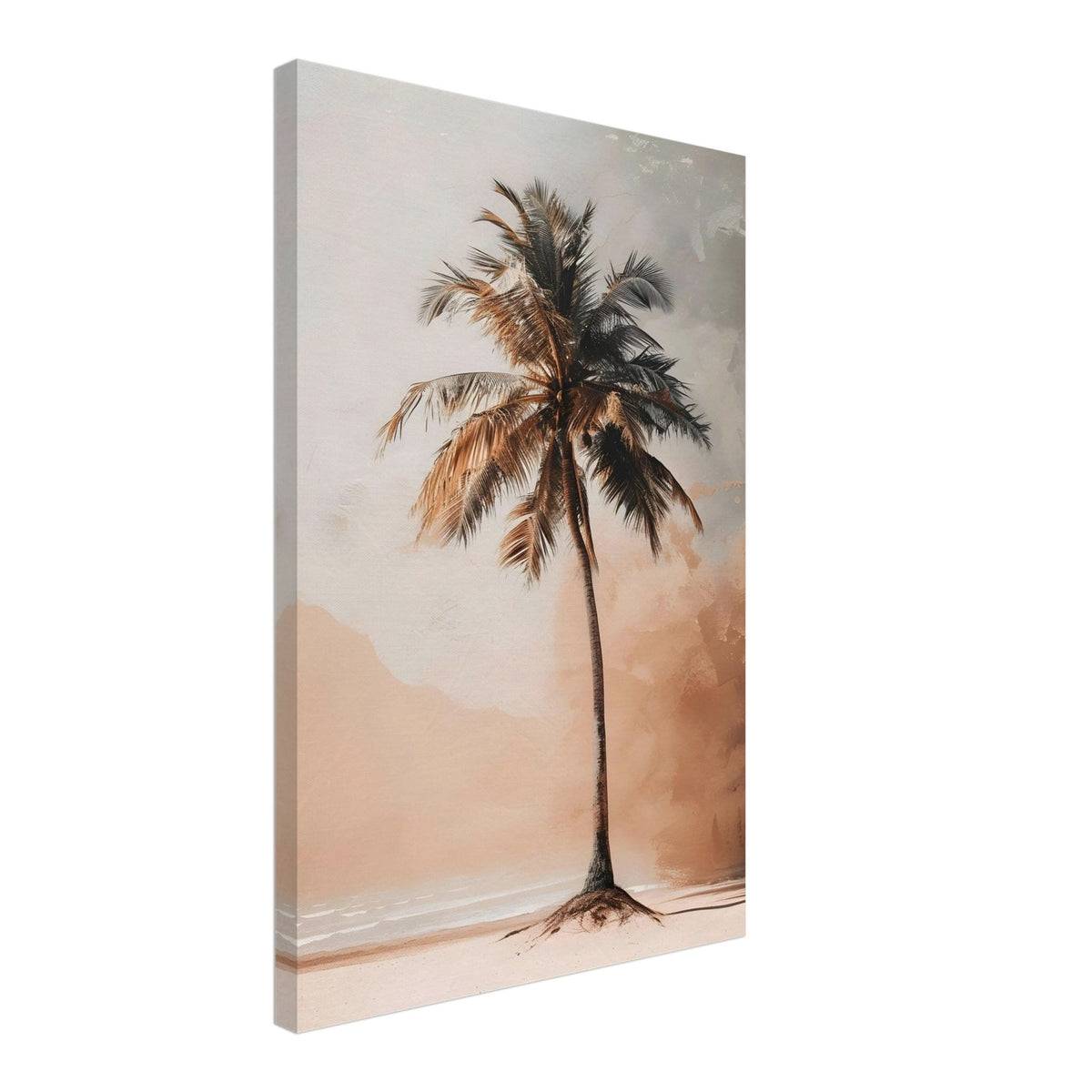 Artfulprints Canvas Palm tree on the beach canvas - 40x60 cm - beige
