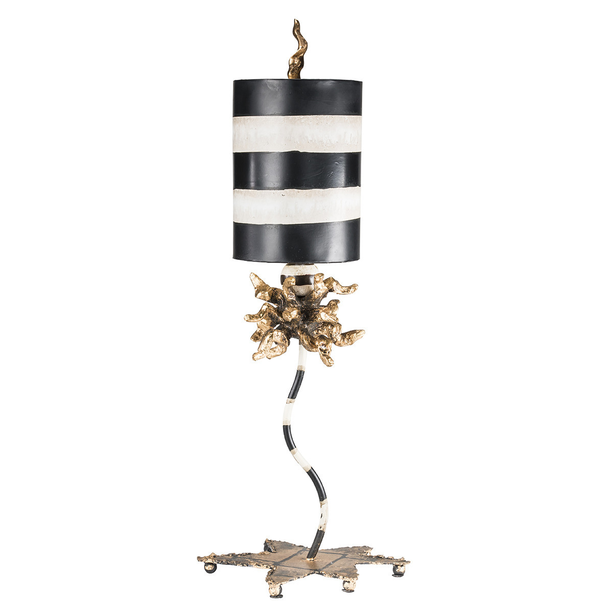 Lampa stołowaczarno-kremowa-złota Dominique 1xE27x60W wys:64,7cm Flambeau