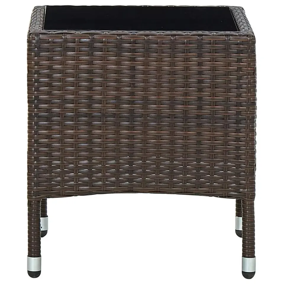 vidaXL - Loungetafel - Bruin - Poly rattan - 40x40x45 cm