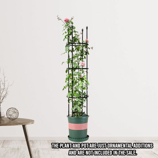 SOGA 133cm 4-Bar Plant Frame Stand Trellis Vegetable Flower Herbs Outdoor Vine Support Garden Rack with Rings