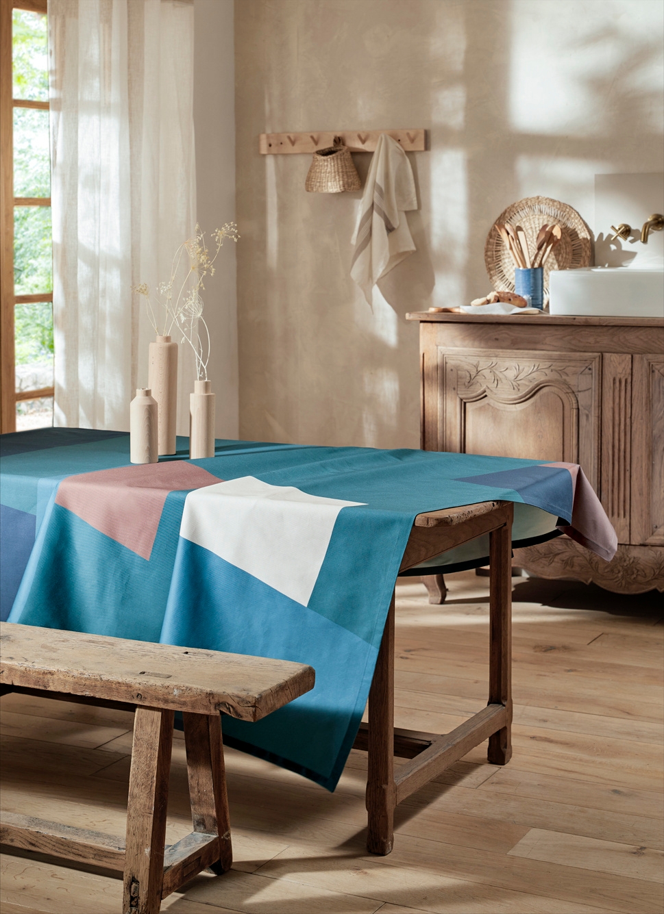 NAPPE IMPRIMÉE COLOR BLEU