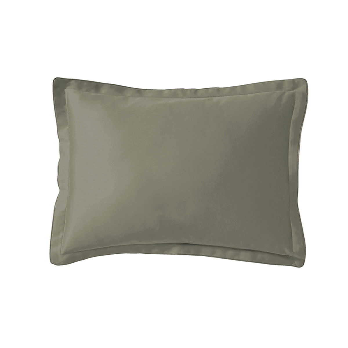 TEOPHILE - Taie d'oreiller en satin de coton bio kaki 31x42