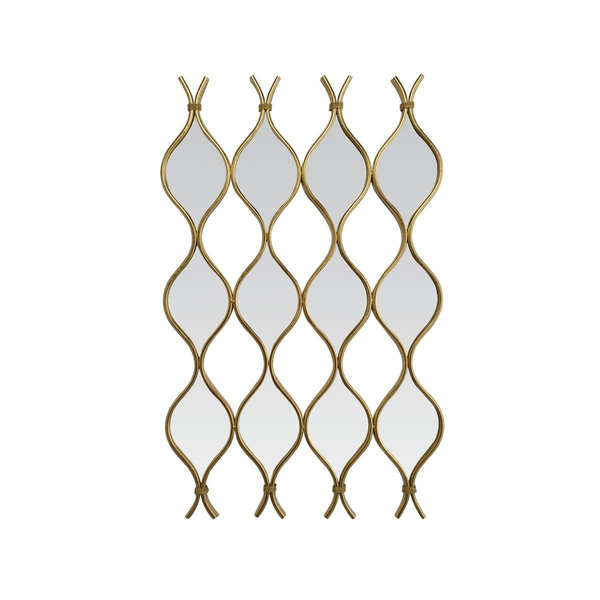 MIROIR ZIG ZAG EN 4 PARTIES - Miroir zig zag en 4 parties métal doré 96,5x62cm