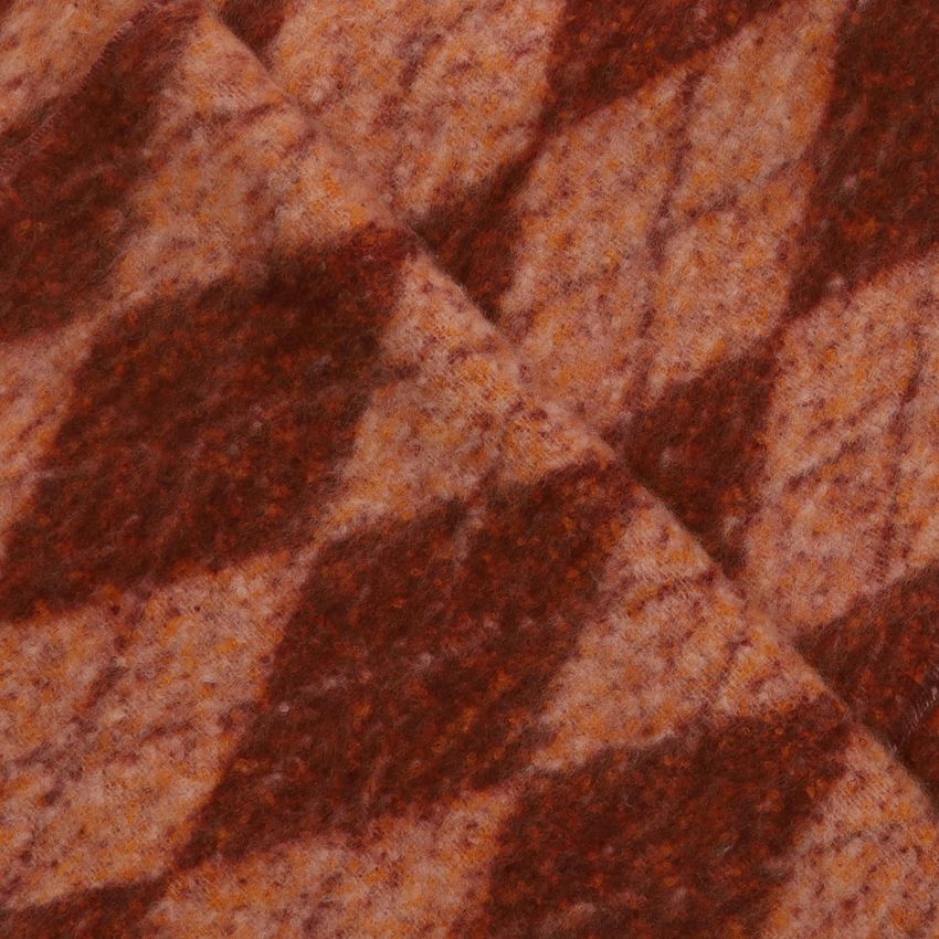 Manfield Roze/rode sjaal met geruite oranje details